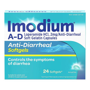 J & J Sales ImodiumÂ® A-D Loperamide HCl 2 mg Anti-Diarrheal Softgels