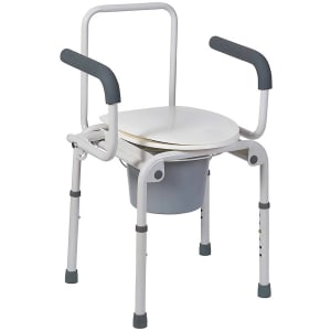 Mabis Healthcare MabisÂ® Drop-Arm Steel Commode