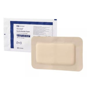 Cardinal Kendallâ„¢ Gentle Bordered Foam Dressing with Silicone Adhesive, 8.9 x 14 cm