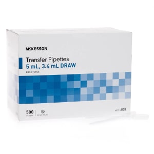 McKesson Brand McKesson Transfer Pipette, 5 mL, 3.4 mL Draw Volume