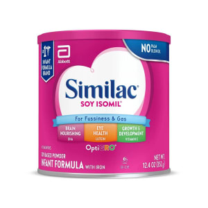 Abbott Nutrition SimilacÂ® Soy IsomilÂ® For Fussiness and Gas Powder Infant Formula, 12.4-ounce can