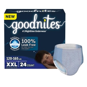 Kimberly Clark Male Youth Absorbent Underwear GoodNitesÂ® Pull On with Tear Away Seams Size 7 / 2X-Large Disposable Heavy Absorbency