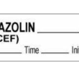 PDC Healthcare Drug Label pdc Anesthesia Label Cefazolin_mg/ml Date_time_Int_ White 1/2 X 1-1/2 Inch