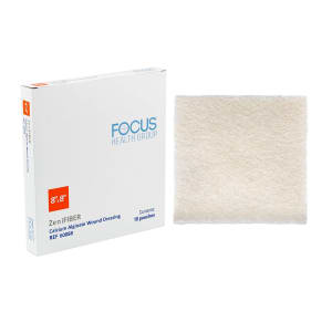 Focus Health Group Alginate Dressing ZeniFIBER Calcium Alginate 8 X 8 Inch Square