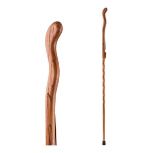 Mabis Healthcare Brazosâ„¢ Twisted Oak Ergonomic Fitness Handcrafted Walking Stick, 48-Inch, Tan