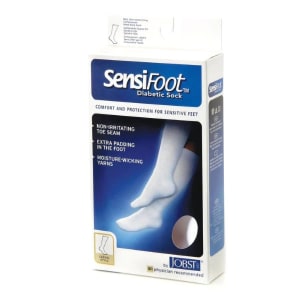 BSN Medical Diabetic Compression Sock JobstÂ® Sensifootâ„¢ Mini Crew Large White Closed Toe