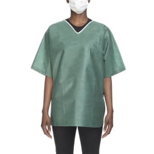 Graham Medical Products Graham Medical Short Sleeve Scrub Shirt, Green, Large