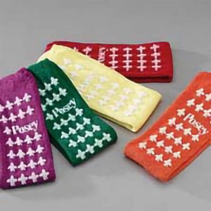Tidi Products PoseyÂ® Double Tread Fall Prevention Socks, Large, Yellow