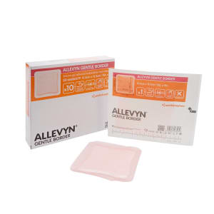 Smith & Nephew Allevyn Gentle Border Silicone Foam Dressing, 5 x 5 Inch