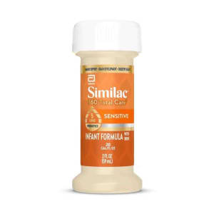 Abbott Nutrition Infant Formula SimilacÂ® 360 Total CareÂ® Sensitive Unflavored 2 oz. Bottle Liquid Iron Lactose Sensitivity
