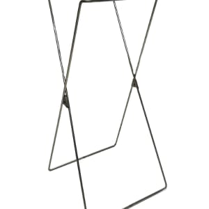 R&B Wire Stationary X-Frame Wire Hamper Stainless Steel