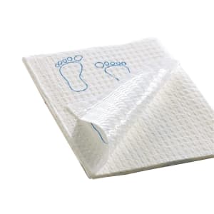 Graham Medical Products FootprintÂ® Nonsterile White / Blue Procedure Towel, 13-1/2 x 18 Inch