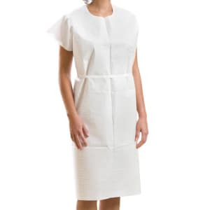 Graham Medical Products Graham Medical Patient Exam Gown, Medium/Large, White