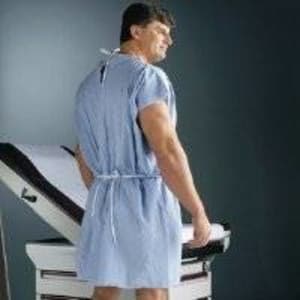 Graham Medical Products EnduroWearÂ® Patient Exam Gown, Large, Blue