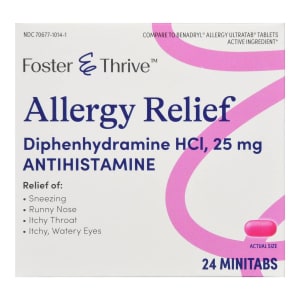 McKesson Foster & Thriveâ„¢ Allergy Relief Diphenhydramine HCl 25 mg Minitabs