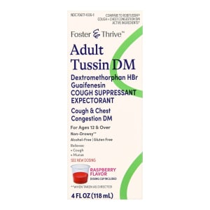 McKesson Foster & Thriveâ„¢ Adult Tussin DM Liquid, Raspberry Flavor
