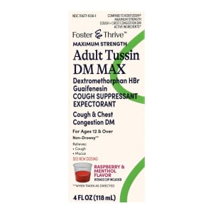 McKesson Foster & Thriveâ„¢ Adult Tussin DM Max Liquid, Raspberry & Menthol