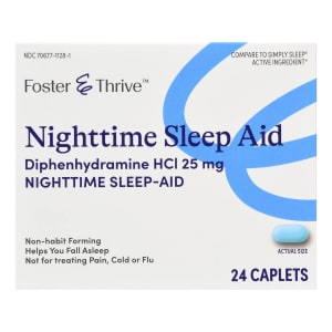 McKesson Foster & Thriveâ„¢ Nighttime Sleep-Aid Diphenhydramine HCl 25 mg Caplets