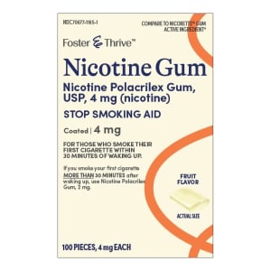 McKesson Brand Foster & Thriveâ„¢ Nicotine Polacrilex 4 mg (Nicotine) Gum, Fruit Flavor
