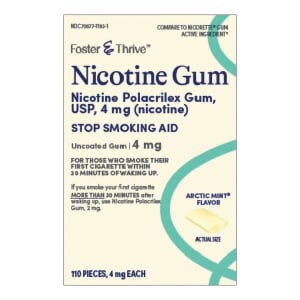 McKesson Brand Foster & Thriveâ„¢ Nicotine Polacrilex 4 mg (Nicotine) Gum, Arctic Mint Flavor