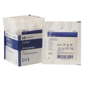 Cardinal Curityâ„¢ Sterile Nonwoven Sponge, 4 x 4 Inch, 6-Ply