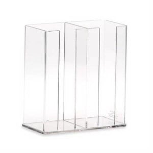 Market Lab Inc Media Plate Holder Rack 4 X 8 X 9 Inch Clear Acrylic 2 Place Capacity