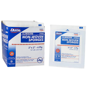 Dukal Clinisorb Sterile Nonwoven Sponge, 2 x 2 Inch, 4-Ply