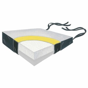 SkiL-Careâ„¢ Wheelchair Wedge Seat Cushion, 18 x 16 x 4 Inch, Black