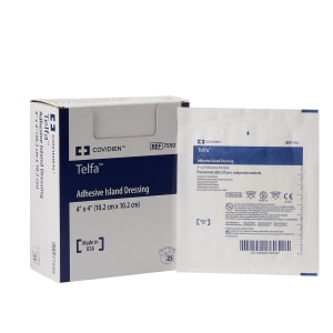 Cardinal Telfaâ„¢ White Adhesive Dressing, 4 x 4 Inch