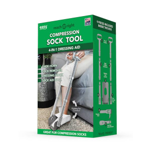 Easy To Use Products LLC Reach Right Compression Sock Aid Device, Long Shoe Horn, Dressing Hook