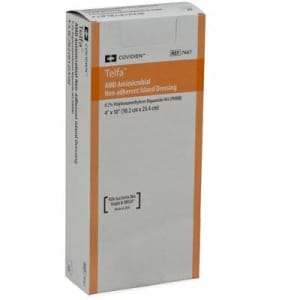Cardinal Telfaâ„¢ AMD Impregnated Antimicrobial Dressing, 4 x 10 Inch