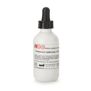 Medical Chemical Microbiology Reagent Potassium Hydroxide Inorganic Compound 10% 2 oz.