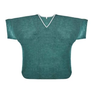 Graham Medical Products Patient Shirt 4/5X-Large Green / White Without Pockets Short Sleeve Unisex