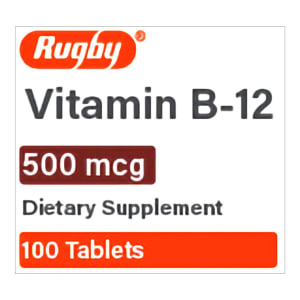 Major Pharmaceuticals RugbyÂ® 500 mcg Vitamin B-12 Tablets