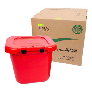 Sharps Compliance TakeAwayÂ® Recovery System Mailback Chemotherapy Container, 20 Gallon