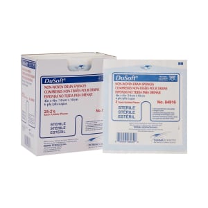 Gentell Dumex IV/Drain Split Dressing, 4 x 4 Inch, 6-Ply