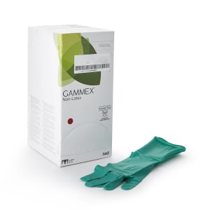 Ansell GammexÂ® Non-Latex Polyisoprene Surgical Glove, Size 9, Green