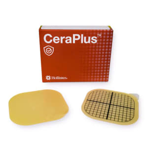 Hollister Ostomy Barrier CeraPlusâ„¢ Trim to Fit, Extended Wear Hydrocolloid Up to 3-1/2 Inch Opening 4 X 4 Inch