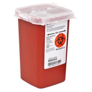 Cardinal SharpSafetyâ„¢ Phlebotomy Sharps Container, 1 Quart, 4.5 x 6.25 x 4.25 Inch