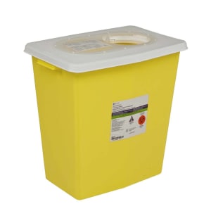 Cardinal SharpSafetyâ„¢ Chemotherapy Waste Container, 12 Gallon, 18Â¾ x 18Â¼ x 12Â¾ Inch
