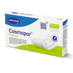 Hartmann CosmoporÂ® Silicone Island Dressing w/ Water Resistant Backing, 4 x 8 Inch