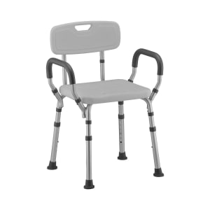 Nova Ortho-Med Shower Chair Nova Padded Fixed Arms Aluminum Frame Removable Backrest 15-3/4 Inch Seat Width 300 lbs. Weight Capacity