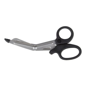 Acme United Trauma Shears 7-1/4 Inch Length Floor / Office Grade Stainless Steel NonSterile Black Finger Ring Handle Angled Blunt Tip / Blunt Tip