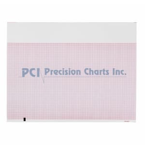 Precision Charts Thermal ECG Recording Paper with Red Grid, 8-1/2 x 11 Inch