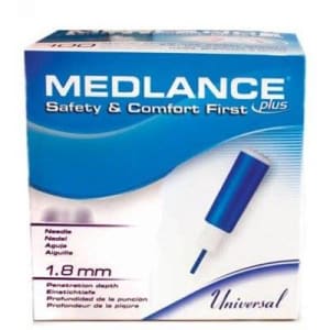 Cambridge Sensors USA Safety Lancet MedlanceÂ® 21 Gauge Retractable Push Button Activation Finger