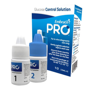 Omnis Health EmbraceÂ® Pro Control Solution Level 1 & 2 for use w/ Embrace Meter & Test Strips
