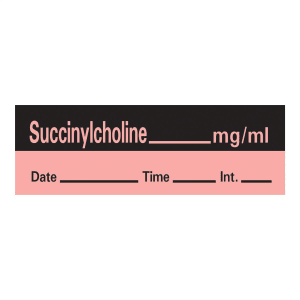 PDC Healthcare Timemed Drug Label, Succinylcholine mg/mL Date_Time_Int