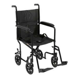 Drive DeVilbiss Healthcare driveâ„¢ Transport Chair, Black, 17-Inch Seat Width