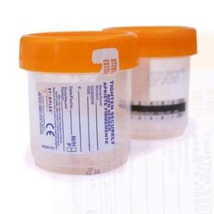 Starplex Scientific Corp Specimen Container StarplexÂ® StarCLICK 100 66 mm Height 100 mL (3.4 oz.) Screw Cap Patient Information Sterile