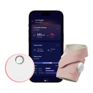 Owlet Baby Care Inc OwletÂ® Dream Sock Smart Baby Monitor, Track Heart Rate and Oxygen, Dusty Rose
